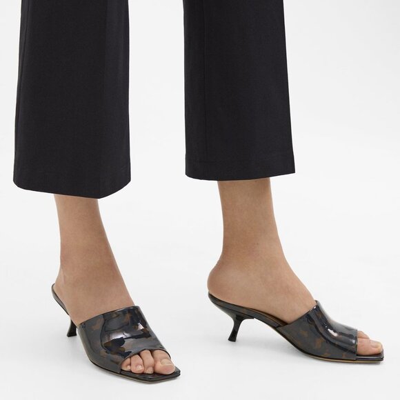 THEORY - Mule Sandal in Tortoiseshell Printed Leather - Size 36 (NWT) - Picture 1 of 6